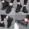 Zapatos deportivos informales de piel sintética para hombre, zapatillas deportivas con cordones y aumento de altura de 6cm y 8cm, Color sólido, transpirables, vulcanizadas para negocios