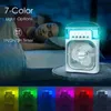 المعجبين الكهربائيين سطح المكتب مروحة الرش المحمولة برودة الهواء المبرد USB Mobile Mist Mist Mini Mini MiniDifier Colorful Night Light 240316