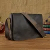 Mode en cuir véritable mâle sac de messager décontracté sacoche en peau de vache 13 pochette d'ordinateur sac à bandoulière pour hommes 3164 240314