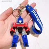 Porte-clés longes dessin animé film transformateur porte-clés Optimus Prime bourdon robot porte-clés Sile voiture porte-clés sac pendentif porte-clés amis Y2416