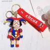 Keychains Lanyards Digital Circus Acrylic Keychain Clown The Digital Circus PVC Doll Keychain Car Keychain Holiday Gift Y240316