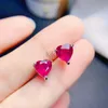 Boucles d'oreilles pendantes en rubis naturel pour femmes, lustre en forme de cœur, rare, simple et exquis, en argent sterling 925, prix spécial 24316