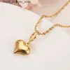 Wedding Jewelry Sets 14k Yellow Fine Gold Filled Lovely heart Pendant Necklaces earrings Women girls party jewelry sets gifts diy charms Q240316