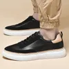 Casual Shoes Fashion Men Trend Concise Skateboarding Urban Leather Lightweight Comfortable Sneakers