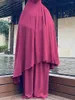 Ubranie etniczne Muzułmańska modlitwa Abaya Jilbab Zestaw 2 sztuki Kobiety odzież długie Khimar Ramadan sukienka z kapturem Maxi spódnice Kaftan Islamski 2024