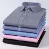 Frühling Herbst Herren Formales Hemd Langarm Büro Gestreift Anti-falten Nicht bügeln Mode Business Weiße Hemden S ~ 8XL 240306