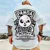 T-shirt en coton pour hommes d'été drôle Panda imprimé dessin animé à manches courtes hauts col rond T-shirt Y2k Anime décontracté surdimensionné T-shirt 8XL 240305
