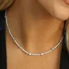 Collier ras du cou de haute qualité pour femmes, bijoux en zircone cubique 5A, breloque de barre de Tennis, couleur or, à la mode