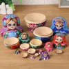 5 10Pcs Lovely Matryoshka Wooden Dolls Nesting Babushka Russian Hand Paint for Kids Christmas Toys Gifts Hand Painted Dolls 240315