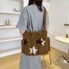 Sacs à bandoulière Femmes Mignon Sac À Bandoulière Grande Capacité Toile Polyvalent Hobo Star Applique Y2K Street Style École Pour Adolescents Étudiants