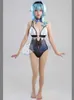 Dames Badmode Game Genshin Impact Cosplay Eula Badpak Zomer Anime Dames Badmode 2022 Eendelige bikini is dun met gaas Maten S-XLC24315