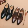 Oxford Men's Shoes Fashion Black Casual Pointed Formal Business Genuine Leather Men's Wedding Wedding Shoes Free Shipping