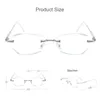 Solglasögon anti-Blue Light Reading Glasses Women Diamond Cut HD RIMLESS glasögon nära synskyddande datorgyarglasögon Diopter 0 till 4.0