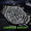 Andra klockor 2023 Luxury Mens es Business rostfritt stål Quartz ES Kalender Male Sports Armband Luminous Clock Y240316