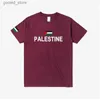 Erkek Tişörtleri Filistin Filistin bayrağı Tişört Moda Jersey Nation Team 100% Pamuk Tişört Tees Ülke Spor Spor salonları PS PSE TOP Q240316