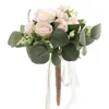 Bouquet de fleurs décoratives pour mariage, Rose Champagne, main de mariée, demoiselle d'honneur tenant une fleur