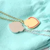 Luxury Fashion Pendant T Necklace Classic Couple Heart Necklace Fashion High Quality 316L Titanium Steel Designer Necklace Hrand Jewelry