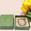 Vintage projektanta łańcucha bransoletki Srebrna diamentowa bransoletka Różowe zielone bransoletki kamienia szlachetnego dla mężczyzn Rhinestone Trendyjewelry Bezpłatna wysyłka ZH174 E4