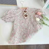 Ensembles de vêtements Ensembles de vêtements pour filles 2023 été nouvelles filles mignon fleur haut + sangle demi-jupe ensemble pastorale princesse Style enfants filles vêtements