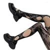 Women Socks Colorful Fishnet Pantyhose Harajuku Gothic Rose Floral Patterned Tights Sexy Irregular Ripped Hole Stocking