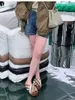 Luksusowy projekt mody edycja owczej skóry ~ skórzany krzyżowy otwarte palca padane na pół kapcie kobiety mody mody platformowe kapcie rzymskie sandały plażowe