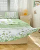 Bed Skirt Summer Flowers Daisies Watercolor Green Elastic Fitted Bedspread With Pillowcases Mattress Cover Bedding Set Sheet