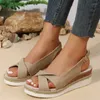 Sandalen Mode Peep Toe Wedge für Frauen 2024 Sommer Leichte Plattform Gladiator Schuhe Frau Plus Größe Rutschfeste Strand