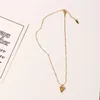Ожерелья с подвесками, геометрические украшения, подарок, простые бусины, ожерелье в стиле ретро, корейский стиль, цепочка на ключицу с сердцем, женский свитер