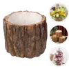 Vasen dekorative Baumstumpf Holzpfahl Blumenpot Esstisch Dekoration Retro -Pflanzer -Töpfe für Pflanzen