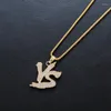 Pendant Necklaces Meirenpeizi Hip-hop Style Trend Letter Personality Rap Street Art 2024 Necklace Copper Zircon High-Quality Jewelry