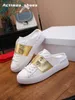 Ayakkabı Tasarımcı Ayakkabı Kadın Ayakkabı Spor Ayakkabı Tasarımcı Sandals Ünlü Tasarımcı Kadın Terlik Platformu Sandal Daireler Kadınlar İçin Küçük Beyaz Ayakkabılar Half Topuklu 34-45