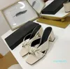 Semi-pantoufles Baotou à talons épais Chaussures pour femmesNouvelle pointe d'été tempérament supérieur noué pour porter des sandales et des pantoufles talons hauts Sanda