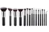 Professionnel 15 pièces pinceaux de maquillage noir ensemble poudre fond de teint fard à paupières Blush brosse doux cheveux synthétiques cosmétique maquillage beauté To2761369