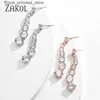 مجموعات مجوهرات الزفاف Zakol Fashion Glitter Rotparent Round Cut Cubic Zircon Womens Jewelry Set المستخدمة للعروس في سهرة الفستان الأسعار في المصنع Q240316