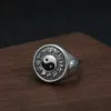 S925 argent Sterling Yinyang Spinner anneaux pour hommes Thai anneau Bagua gravé rotatif Feishui bijoux chanceux 240305