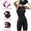 Kvinnors badkläder Santic Womens Cycling Triathlon Suit Tri-Suit med vadderad i ett stycke Slest baddräkt snabbt torrt tillbaka dragkedja asiatisk sizec24315