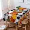 Table Cloth Thanksgiving Fall Maple Pumpkin Rectangle Tablecloth Holiday Party Decoration Washable Waterproof Kitchen Decor