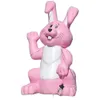 10mH (33ft) with blower Vintage Lawn Display Pink Giant Inflatable Easter Bunny With LED Airblown Rabbit Balloon For Outdoor Festival Decoration