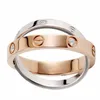 anello in oro Anelli d'amore Anello di design da donna Coppia di gioielli Fascia Acciaio al titanio con diamanti Casual Moda Strada Classico Oro Argento Rosa Misura opzionale 4 mm 5 mm 6 mm