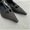 Casual Shoes Elegant Point Toe Strap Buckles Mary Jane Soft äkta läderkattunge klackar pumpar mode pendlare zapatos mujer