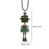 Pendant Necklaces Block Robot Necklace Adjustable Length Punk Neckchain Stylish Leather Cord Accessory Fade Resistant Drop