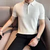 Mode Slim Fit Männer Stricken Polo Shirt Kurzarm Sommer Dünne Shirts Business T-Shirt Männliche Polo-Shirt Hohe Qualität S-3XL 240329