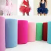 Party Decoration 15cm 22m Sheer Crystal Organza Diy Tulle Roll Tyg för bröllopsstol Sashes bordduk