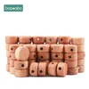 Bopoobo 50pc drewniane koraliki drewniane drewniane drewniane gryzoni koraliki krążki DIY Naszyjnik pielęgniarski łańcuch smoczka dla dzieci produkt dla dzieci 240308