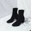 Boots Square Heel Hog Heel Sock Boots 2019 Autumn Winter Shoes Women Mode Pointed Teen British Fashion Boots Casual Ladies Shoes
