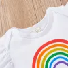 Kleider ZAFILLE Baby-Kleidungsset für Neugeborene, Sommer-Outfit für den ersten Geburtstag des Babys, 4-teilig, Regenbogen-Spielanzug, Body + Prinzessinnen-Mesh-Röcke