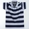 Couleur Contraste Stripe Polo Hommes Grande Taille 6XL Polos À Manches Courtes Coton Été Respirant Stripe Tops Plus Taille 6XL 240309