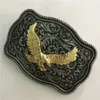 1 datorer Blomma mönster Golden Eagle Western Belt Buckle For Man Hebillas Cinturon Belt Cowboy Buckles Fit 4cm breda bälten268n