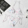 Women's Swimwear Designer Printed Multicolor Bikini Tie up Swimwear Beach Style sisters Fashion Brand Large Bikini 201A