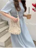 Vestidos de fiesta Vintage Mujer 2024 Flhjlwoc Verano Casual O Cuello Cielo Azul Coreano Japón Estilo Ropa Fecha Desgaste Lindo Vestido Largo 606